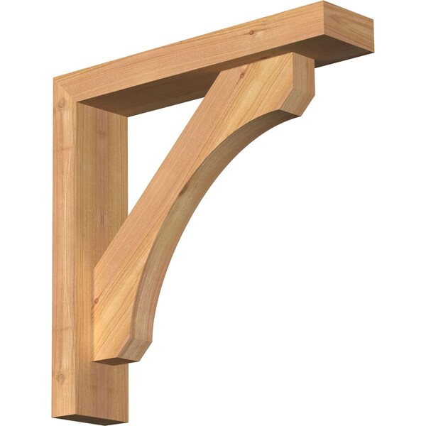 Ekena Millwork Legacy Block Smooth Bracket w/ Offset Brace, Western Red Cedar, 3 1/2"W x 16"D x 16"H BKT0402X16X16LEC05SWR - main